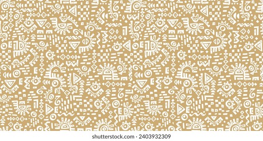 Hand drawn abstract seamless pattern, ethnic background, simple style - great for textiles, banners, wallpapers, wrapping - vector design
