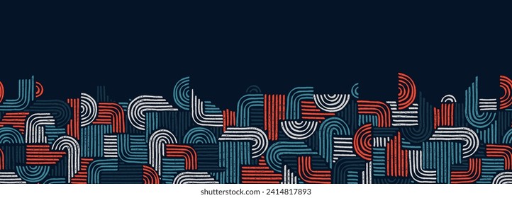 Hand drawn abstract seamless pattern, geometric background, simple style - great for textiles, banners, wallpapers, wrapping - vector design