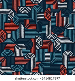 Hand drawn abstract seamless pattern, geometric background, simple style - great for textiles, banners, wallpapers, wrapping - vector design