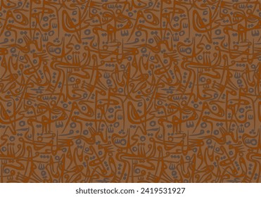 Hand drawn abstract seamless pattern, ethnic background, simple style - great for textiles, banners, wallpapers, - vector design. Abstract arabic hand drawing. Syaifulli style. Line art Seamless