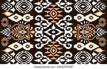 Hand drawn abstract seamless pattern, ethnic background, simple style  great. Design for background ,curtain, carpet, wallpaper, clothing, wrapping, Batik, vector illustration.