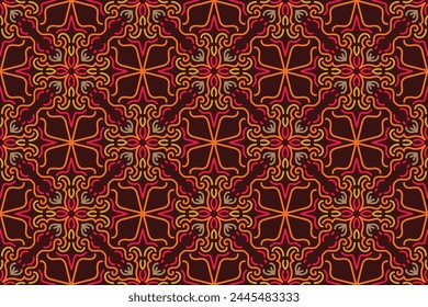 Hand drawn abstract seamless pattern, ethnic background, simple style, great for textiles, banners, wallpapers, backgrounds