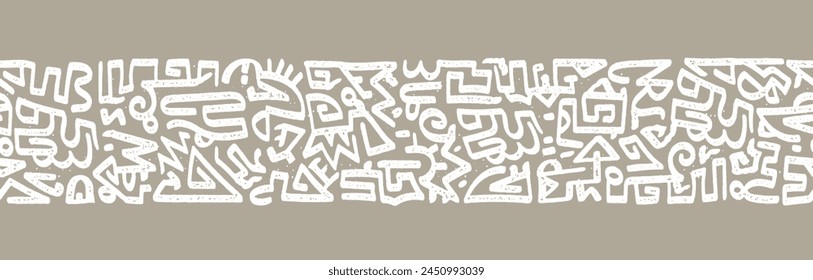 Hand drawn abstract seamless pattern, ethnic background, simple style - great for textiles, banners, wallpapers, wrapping - vector design 