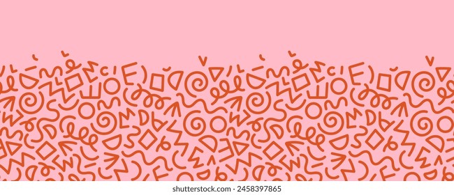 Hand drawn abstract seamless pattern, doodle background, simple style - great for textiles, banners, wallpapers, wrapping - vector design 