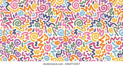 Hand drawn abstract seamless pattern, retro background, simple style - great for textiles, banners, wallpapers, wrapping - vector design