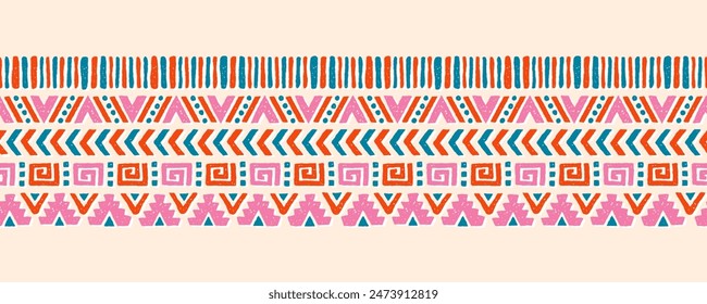 Dibujado a mano patrón abstracto sin costura, fondo étnico, estilo azteca - ideal para textiles, Anuncios, Fondos de pantalla, envoltura - diseño de Vector