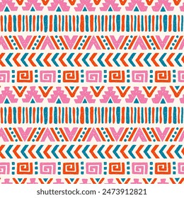 Hand drawn  abstract seamless pattern, ethnic background, aztec style - great for textiles, banners, wallpapers, wrapping - vector design