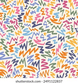 Hand drawn abstract seamless pattern, collorful background, simple style - great for textiles, banners, wallpapers, wrapping - vector design 