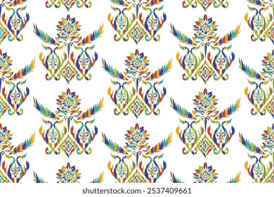 Hand drawn abstract seamless pattern, ethnic background, african style - great for textiles, banners, wallpapers, wrapping "This content was created using vector drawing tools not generated by AI"