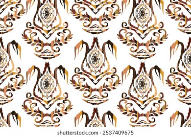 Hand drawn abstract seamless pattern, ethnic background, african style - great for textiles, banners, wallpapers, wrapping "This content was created using vector drawing tools not generated by AI"