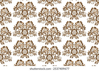 Hand drawn abstract seamless pattern, ethnic background, african style - great for textiles, banners, wallpapers, wrapping "This content was created using vector drawing tools not generated by AI"