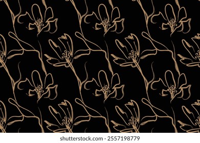 Hand drawn, abstract, Seamless pattern, black, monochrome, hand brush, endless, all over print to use textile, fabric, clothing, backdrop, wallpaper, blanket, home textile, clothing, fashion.