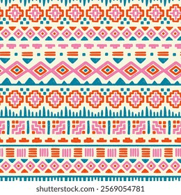 Hand drawn  abstract seamless pattern, ethnic background, aztec style - great for textiles, banners, wallpapers, wrapping - vector design