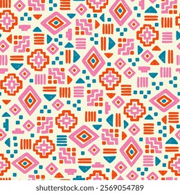 Hand drawn  abstract seamless pattern, ethnic background, aztec style - great for textiles, banners, wallpapers, wrapping - vector design