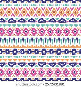 Hand drawn  abstract seamless pattern, ethnic background, aztec style - great for textiles, banners, wallpapers, wrapping - vector design