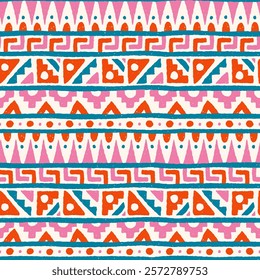 Hand drawn  abstract seamless pattern, ethnic background, aztec style - great for textiles, banners, wallpapers, wrapping - vector design