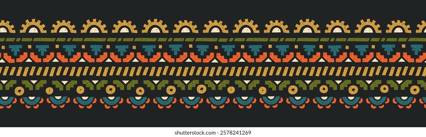 Hand drawn  abstract seamless pattern, ethnic background, aztec style - great for textiles, banners, wallpapers, wrapping - vector design