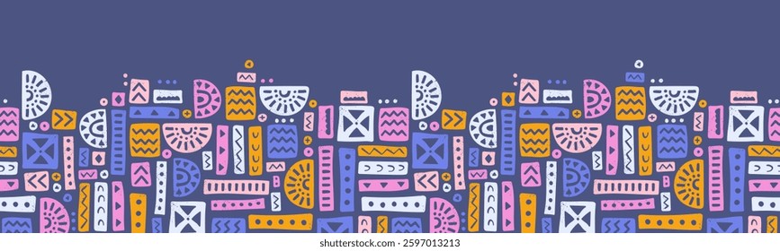 Hand drawn abstract seamless pattern, ethnic inspired background, simple style - great for textiles, banners, wallpapers, wrapping - vector design 