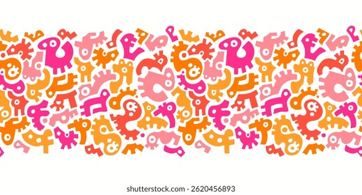 Hand drawn abstract seamless pattern, doodle background, simple style - great for textiles, banners, wallpapers, wrapping - vector design