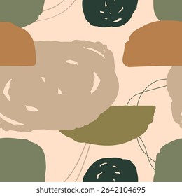 Hand Drawn Abstract Seamless Pattern. Contemporary Print Design with Hand Drawn Texture Boho Style. Fashionable Template for Modern Design, Fabric, Patterns, Textile. Not AI