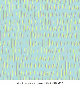 Hand drawn abstract seamless pattern with lines on blue background.