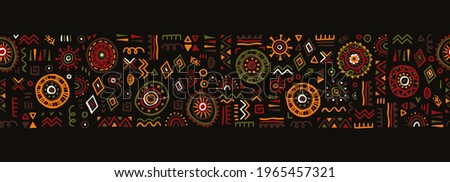 Hand drawn  abstract seamless pattern, ethnic background, african style - great for textiles, banners, wallpapers, wrapping - vector design