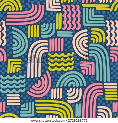 Hand drawn abstract seamless pattern, geometric background, simple style - great for textiles, banners, wallpapers, wrapping - vector design