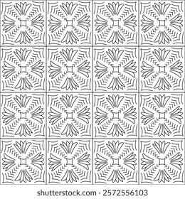 Hand drawn abstract seamless vector pattern with thin line