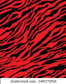 Hand Drawn Abstract Seamless Zebra Stripes Vector Pattern