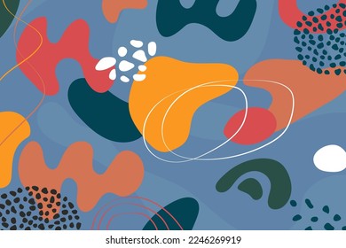 Fondo de forma abstracto dibujado a mano con un diseño colorido