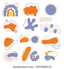 Desenhado à mão forma abstrata coleção desenho animado ilustração