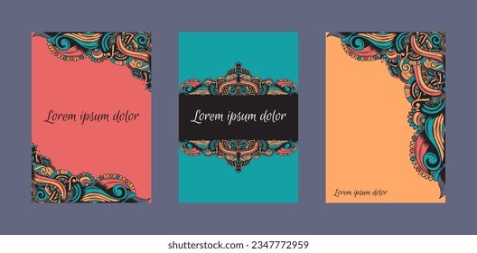 diseño de cubiertas de formas abstractas dibujadas a mano