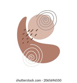 Hand drawn abstract shape, doodle object isolated on a white background. Modern geometric element for decor, template for postcards, frames, presentations and other things.