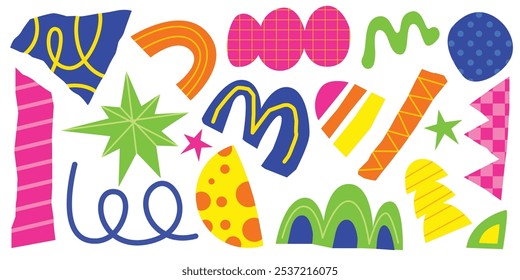 Hand drawn abstract shape element vector collection