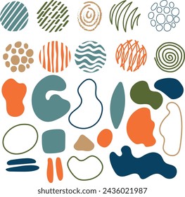 Hand Drawn Abstract Shape Elements and Background