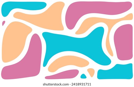 Hand drawn abstract shape fluid background, vector illustration