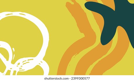 Hand drawn abstract shape pattern with randomly arranged spots and dots and lines background with colorful design. Color splash abstract background for design Template banner and cover