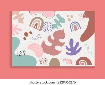 Hand drawn and abstract shapes background