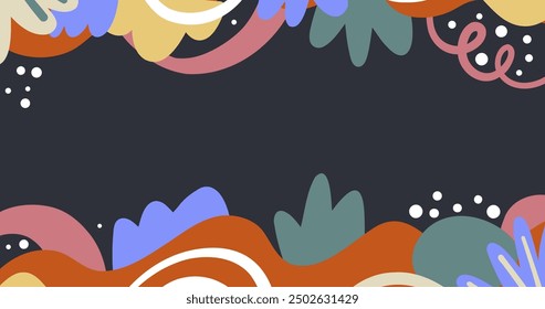 Hand drawn abstract shapes background vector design in eps 10