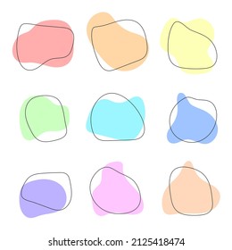 Hand drawn abstract shapes collection with soft colors