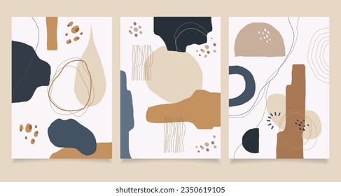 hand drawn abstract shapes cover collection.