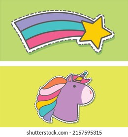 Hand drawn Abstract shapes, funny cute Comic characters. Big Set of Different colored Vector illustartions. Cartoon style. Flat design. All elements are isolated. Square Posters, logo Templates