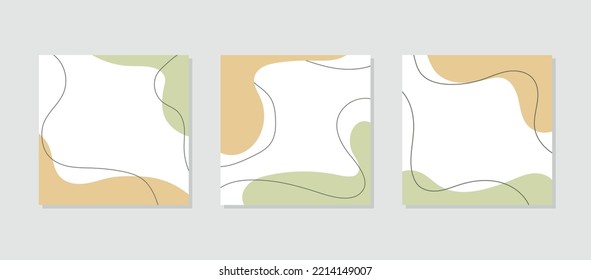 Hand drawn abstract shapes and lines minimalist background, social media post, wallpaper background