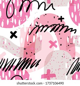 Hand drawn Abstract Shapes seamless pattern