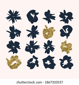 Hand drawn abstract shapes set. Vector illustration 