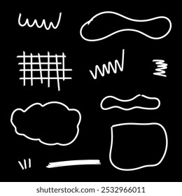 Hand drawn abstract shapes set