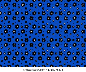 handgezeichnete abstrakte kleine Ditsy-Blumen mit Punkten, Muster der Vektorillustration einzeln auf Hintergrund