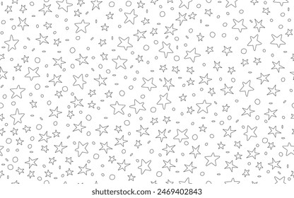Hand drawn abstract sprinkle seamless pattern stars white background confetti vector texture illustration for holiday birthday party, celibration decorative ornamental