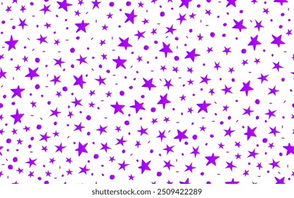 Hand drawn abstract sprinkle seamless pattern stars white background confetti vector texture illustration for holiday birthday party, celibration decorative ornamental