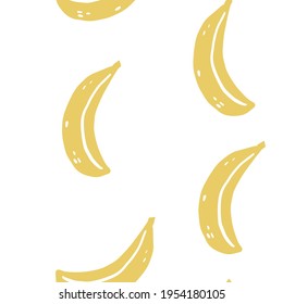Handgezeichnet in abstraktem Stil, Vektorgrafik nahtlos mit Banane. Arbeitet für Bildschirmhintergründe, Webseiten-Hintergründe, Oberflächentexturen, Textilien, Packpapier. 